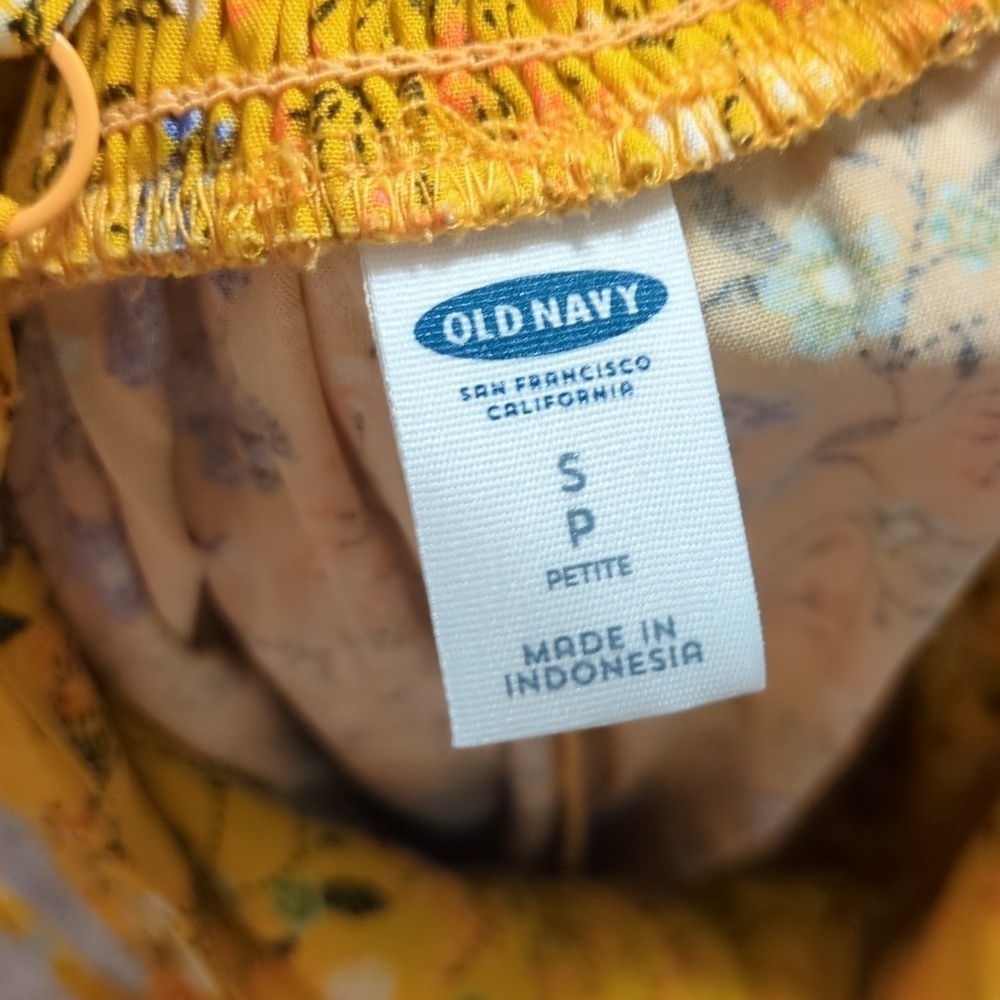 Old Navy yellow floral sleeveless square neck straight leg jumpsuit - Picture 11 of 13